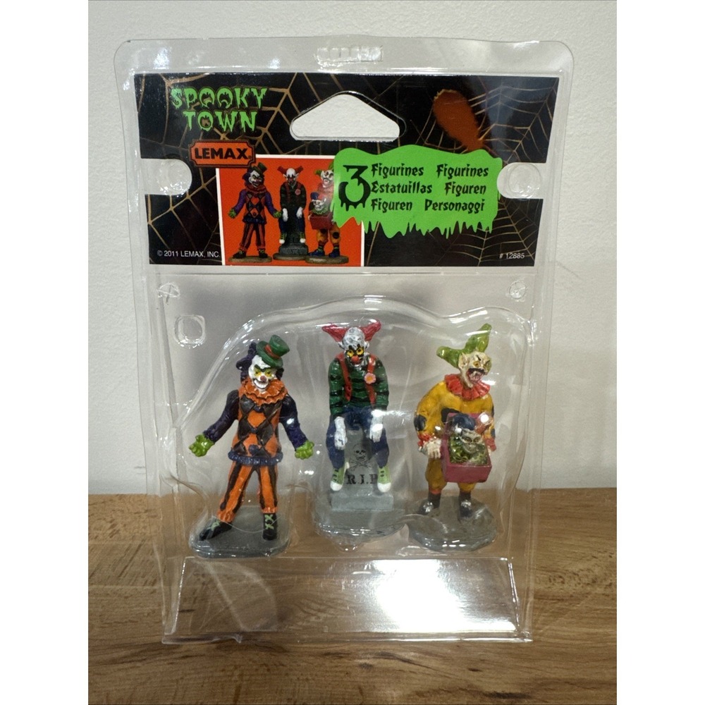Lemax Spooky Town Evil Sinister Clowns Set 3 Halloween Village Carnival 12885